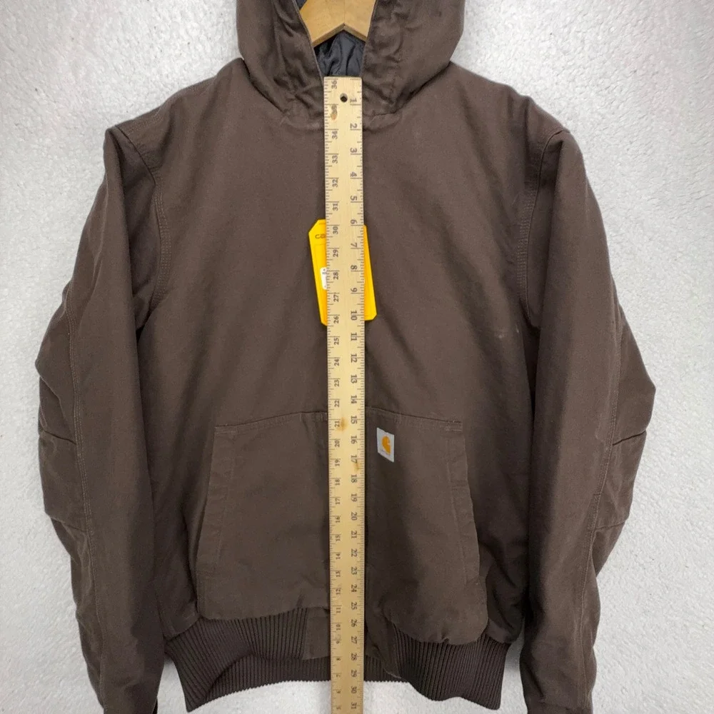 Carhartt Active Jac Washed Duck Insulated Mens Medium J130 Brown Hooded NWT